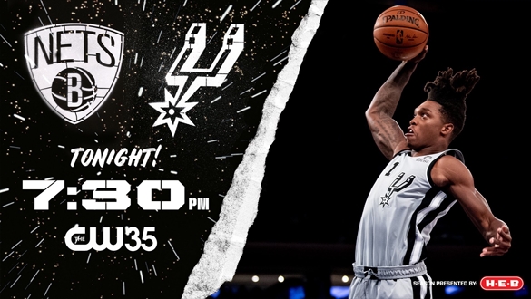 San Antonio Spurs social media matchup graphics against the Brooklyn Nets for the 2019/2020 season creative campaign featuring Spurs guard Lonnie Walker IV on Star Wars Night, San Antonio Spurs 2019/20 creative, Brand Engagement, Spurs Sports and Entertainment, San Antonio Spurs, Spurs Creative Director, Pistons Creative Director, Justin Winget, Brandon Gayle, Becky Kimbro, R.C. Buford, Lori Warren, Innovation, Spurs, Design