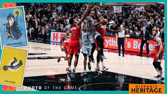 San Antonio Spurs social media graphics featuring guard DeMar DeRozan for the 2019 Spurs Hispanic Heritage Night