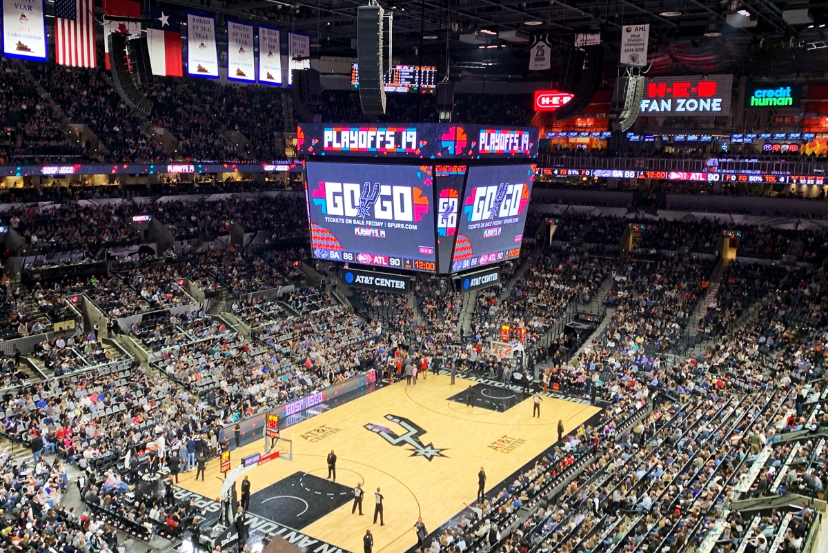 San Antonio Spurs 2018/19 Playoff In-Arena Graphics by Creative Director Justin Winget and Designer Owen Lindsey