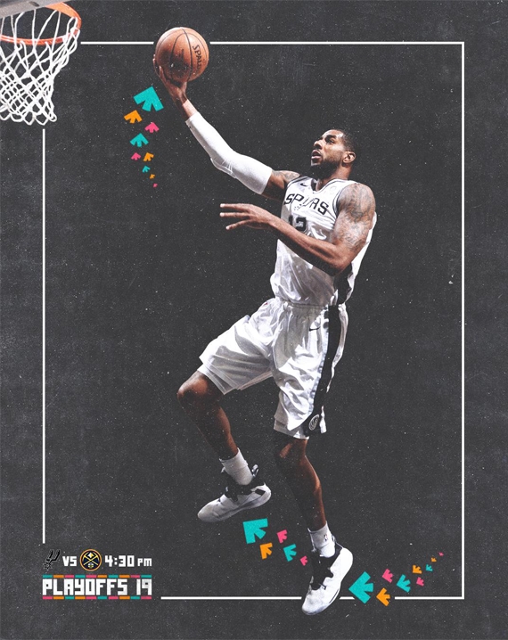San Antonio Spurs 2018/19 Playoff Graphics featuring LaMarcus Aldridge by Creative Director Justin Winget and Designer Owen Lindsey