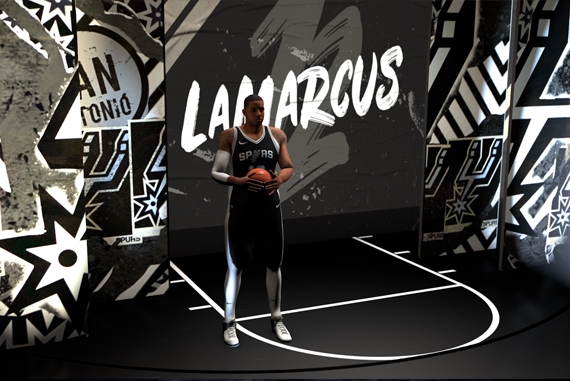 Mockup of the San Antonio Spurs 2019/2020 Brand Engagement Media Day Set created by Abe Exum and Justin Winget of SS&E Brand Engagement in partnership with Los Otros Murals, San Antonio Spurs 2019/20 creative, Brand Engagement, Spurs Sports and Entertainment, San Antonio Spurs, Spurs Creative Director, Pistons Creative Director, Justin Winget, Brandon Gayle, Becky Kimbro, R.C. Buford, Lori Warren, Innovation, Spurs, Design