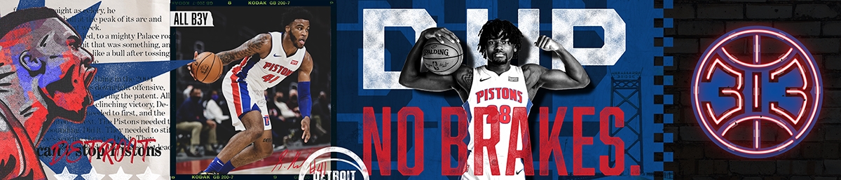 Detroit Pistons 21-22 season campaign style scape by Creative Director Justin Winget