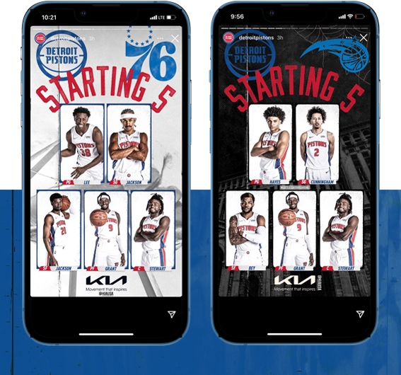 NBA's Detroit Pistons 2021-2022 season campaign social graphics by Creative Director Justin Winget