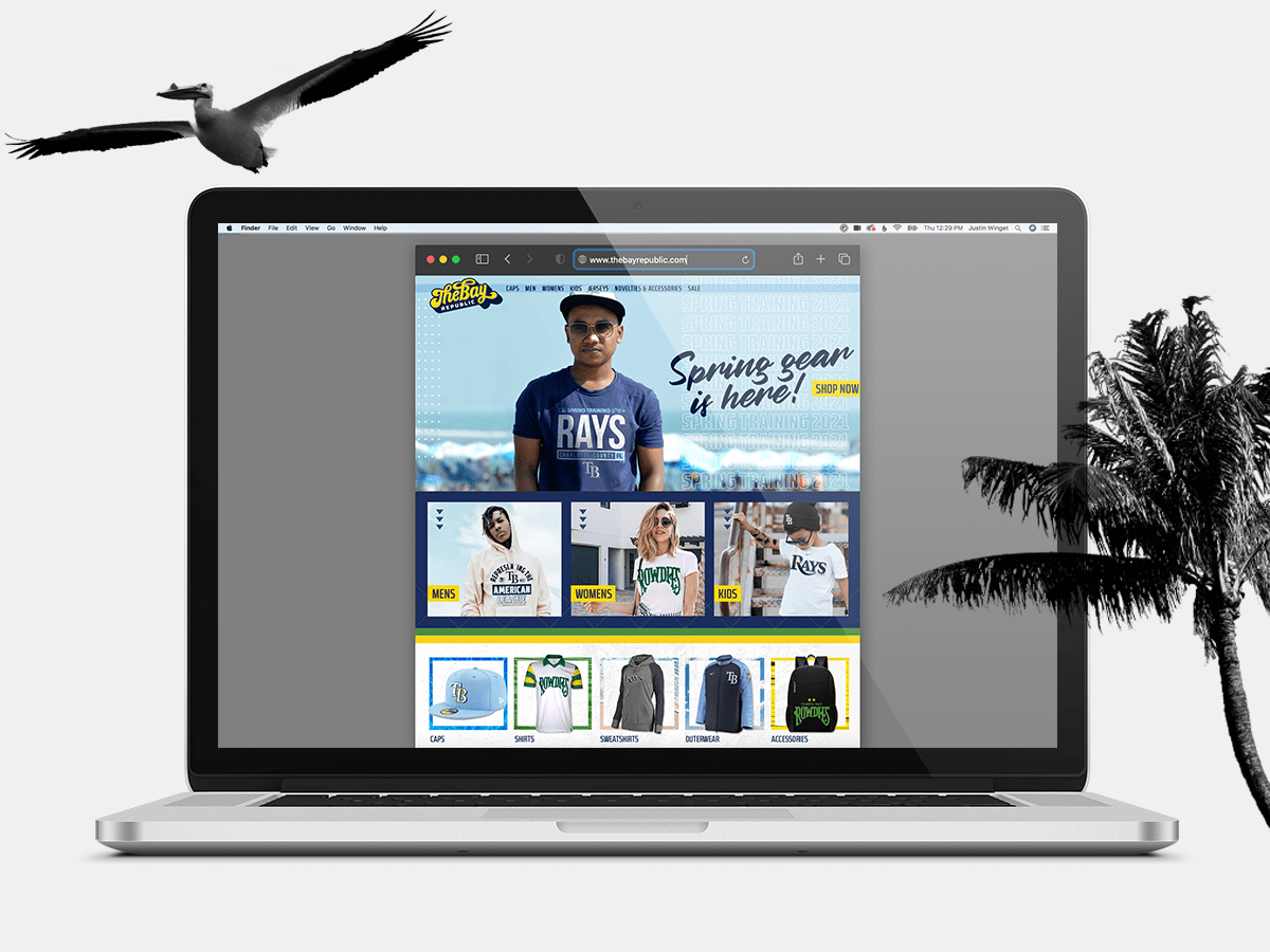 The Bay Republic website design by Justin Winget for the Tampa Bay Rays and Rowdies