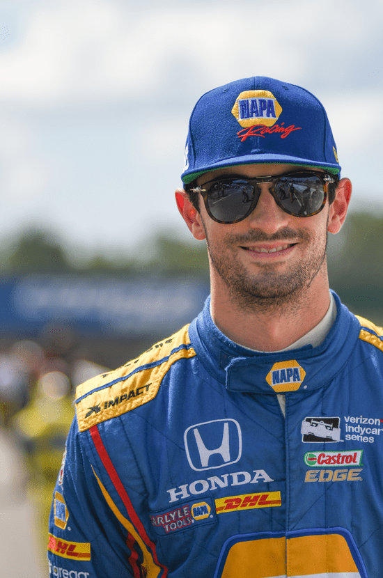 photo of IndyCar driver Alexandre Rossi at Mid-Ohio Sports Car Course by Justin Winget