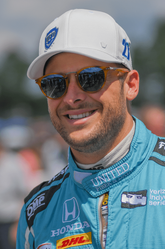 photo of IndyCar driver Marco Andretti at Mid-Ohio Sports Car Course by Justin Winget