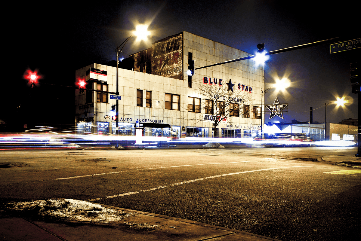 Blue Star Auto Parts Store in Chicago's South Loop neighborhood - photographed by Justin Winget