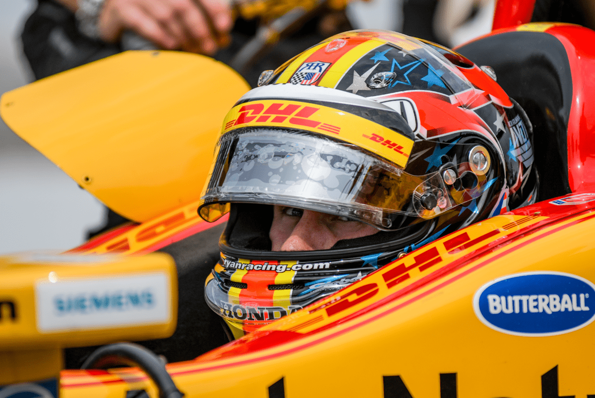 photo of IndyCar driver Ryan Hunter-Reay at Indianapolis Motor Speedway by Justin Winget