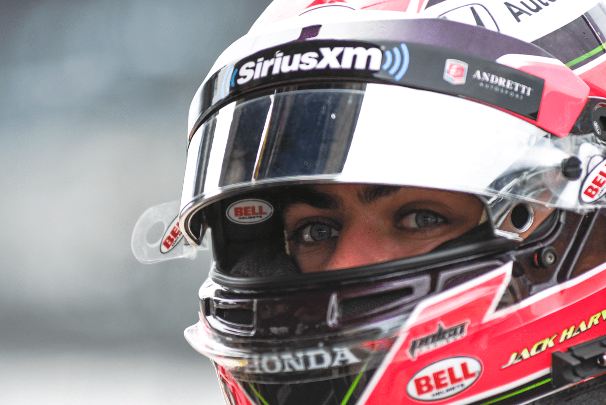 photo of IndyCar driver Jack Harvey at Indianapolis Motor Speedway by Justin Winget