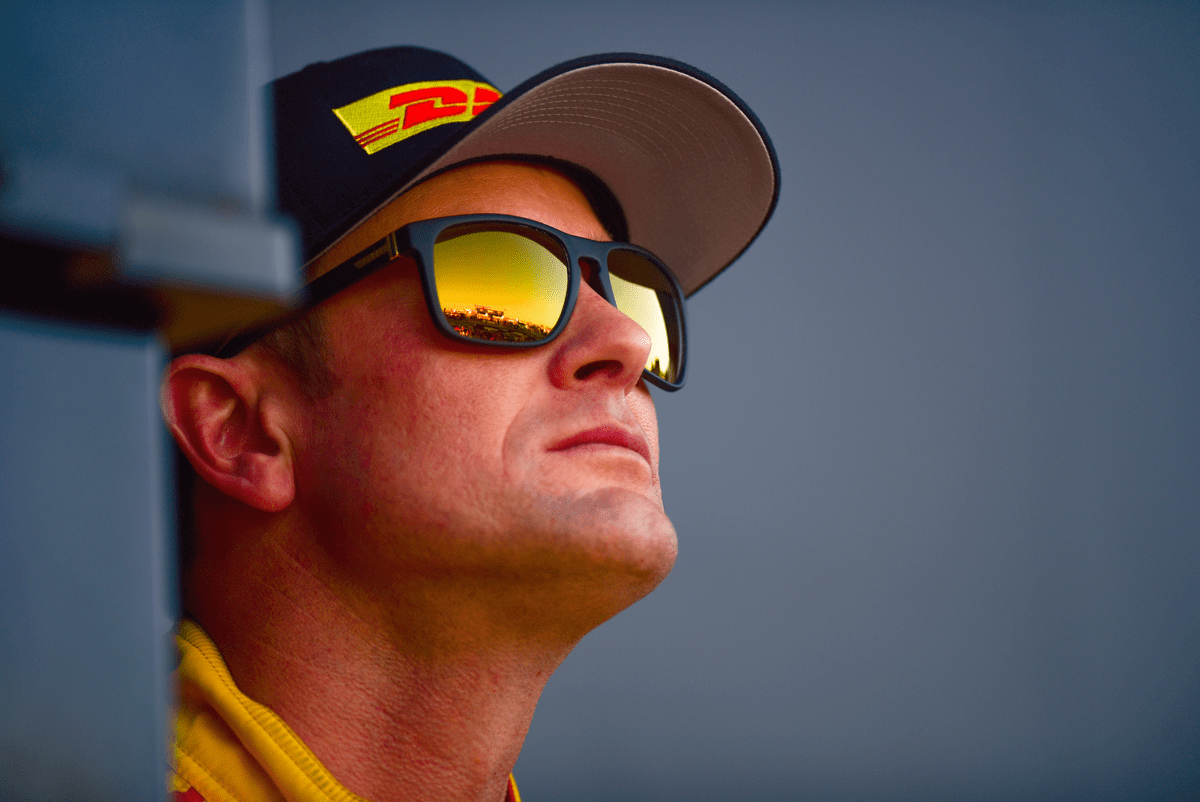 photo of IndyCar driver Ryan Hunter-Reay at the Texas Motor Speedway by Justin Winget