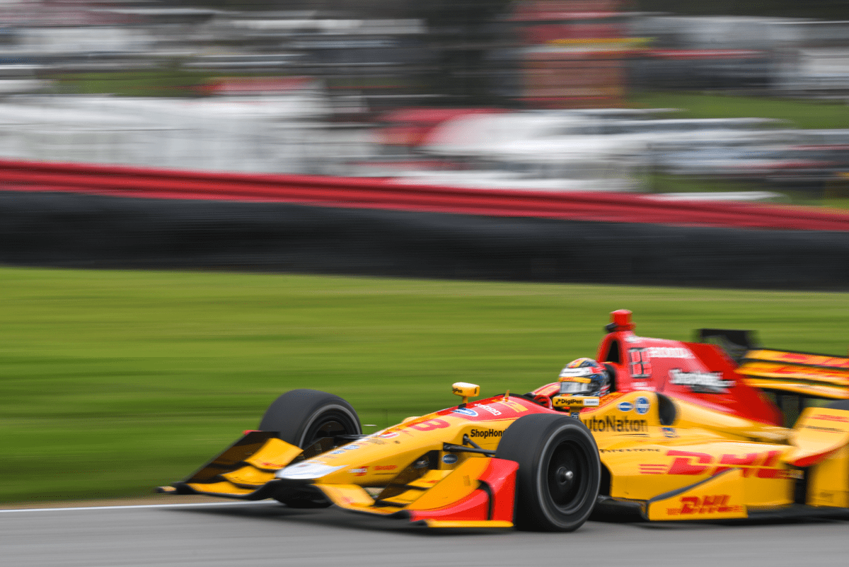 photo of IndyCar Driver Ryan Hunter-Reay at the Mid-Ohio Sports Car Course by Justin Winget