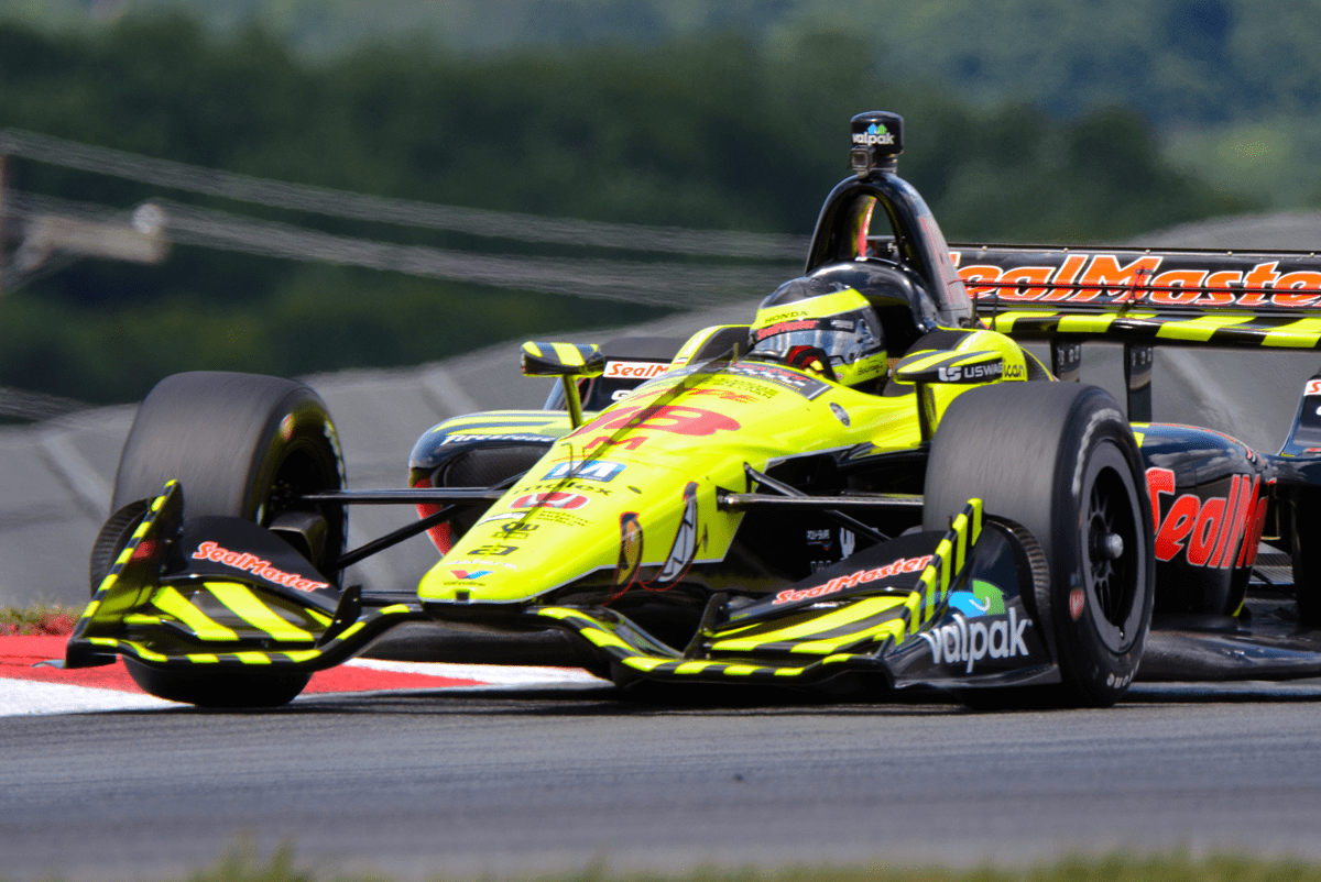 photo of IndyCar driver Sebastian Bourdais at Mid-Ohio Sports Car Course by Justin Winget