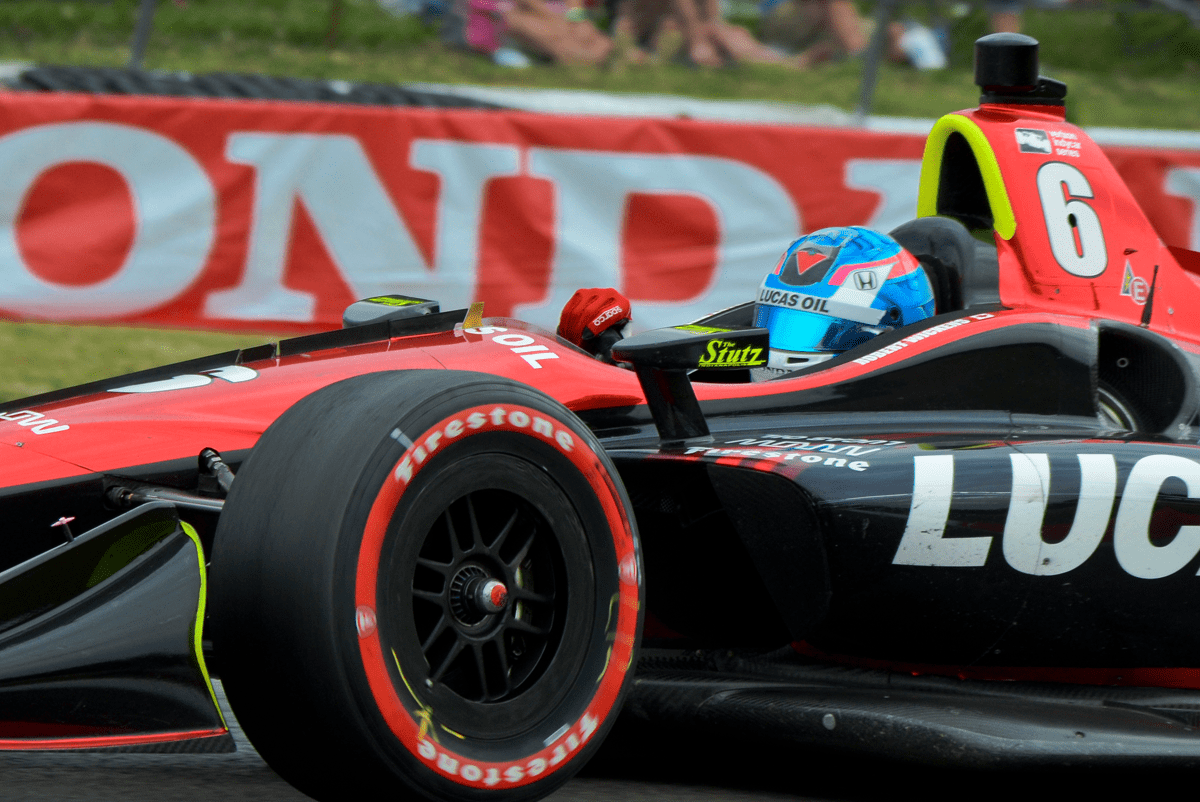 photo of IndyCar driver Robert Wickens at the Mid-Ohio Sports Car Course by Justin Winget