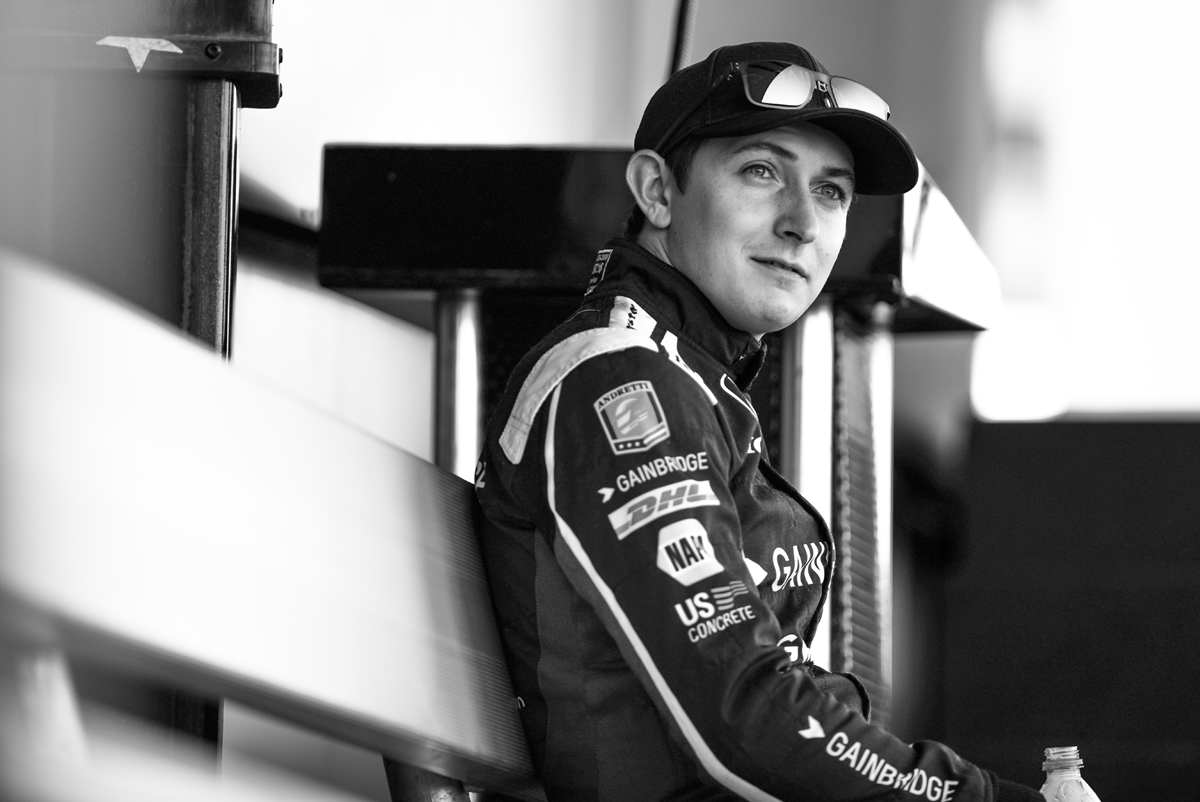 photo of IndyCar driver Zach Veach at the Texas Motor Speedway by Justin Winget