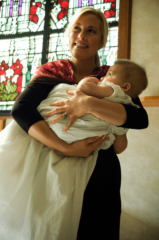 James Camarota being baptized and held by his mother, Sarah Camarota in Cleveland, Ohio - photographed by Justin Winget