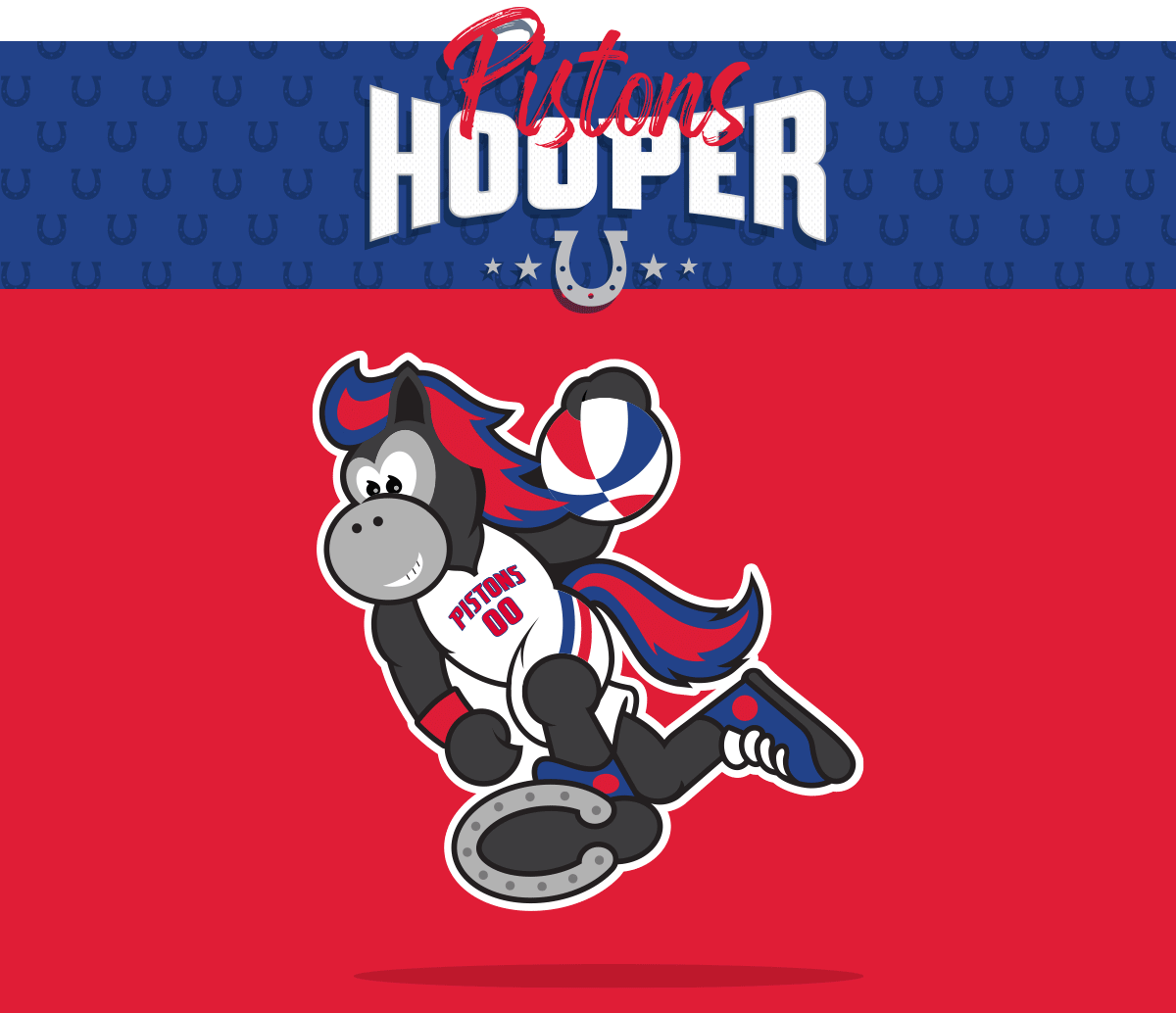 Detroit Pistons Mascot Hooper logo designed by Creative Director Justin Winget