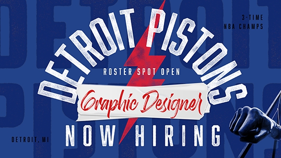 Detroit Pistons social media hiring posts by Creative Director Justin Winget
