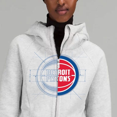Retail design for the Detroit Pistons 2022-23 Different by Design Season Campaign by Creative Director Justin Winget