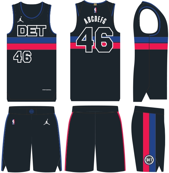 NBA's Detroit Pistons 22-23 statement edition jerseys designed by Creative Director Justin Winget and Tyrel Kirkham in partnership with Nike